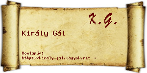 Király Gál névjegykártya